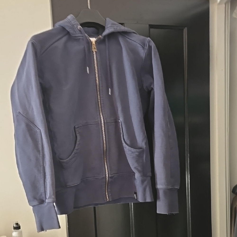 American Giant Full Zip Up Men's Heavyweight Blue Hoodie Sweater